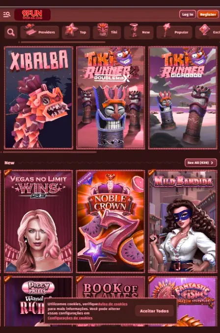 Aplicativo 9FUN cassino para Android e iOS